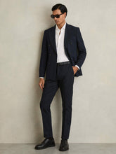 Men Slim Fit Cotton Blend Chinos in Navy