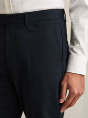 Men Slim Fit Cotton Blend Chinos in Navy