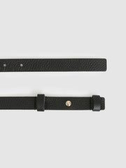 Women Leather Square Hinge Belt in Black