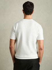 Men Interlock Jersey Crew Neck T-Shirt in White