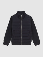 Children & Baby 3-9 yrs Funnel Neck Quilted Hybrid Jacket in Navy