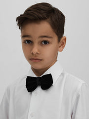 Children & Baby 9-14 yrs Slim Fit Textured Bib Dinner Shirt in White