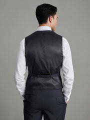 Men Modern Fit Wool Blend Waistcoat in Navy