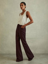 Women Flared Suit Trousers in Berry