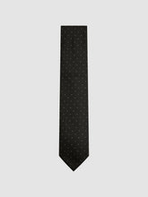 Men Polka Dot Silk Tie in Black