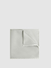 Men Polka Dot Silk Pocket Square in Silver
