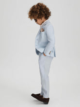 Children & Baby 9-13 yrs Slim Fit Linen Adjustable Trousers in Soft Blue