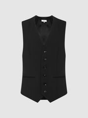 Men Modern Fit Travel Waistcoat in Black