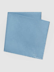 Men Polka Dot Silk Pocket Square in Blue