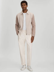 Men Harrys of London Grained Leather Trainers in White