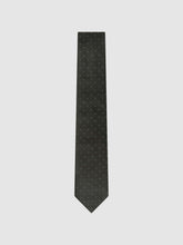 Men Polka Dot Silk Tie in Dark Green