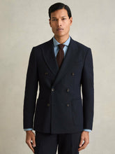 Men Double Breasted Suit Blazer Slim Fit in Navy