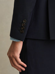Men Double Breasted Suit Blazer Slim Fit in Navy