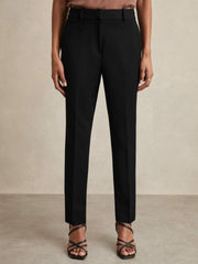 Women Petite Slim Fit Suit Trousers in Black