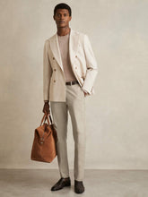Men Slim Fit Cotton Blend Chinos in Stone