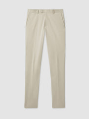 Men Slim Fit Cotton Blend Chinos in Stone