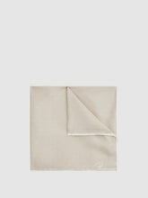 Men Polka Dot Silk Pocket Square in Stone