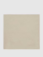 Men Polka Dot Silk Pocket Square in Stone