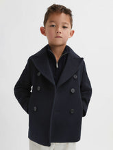 Children & Baby 9-13 yrs Wool Blend Twill Double Breasted Coat in Navy
