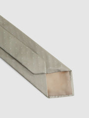 Men Polka Dot Silk Tie in Champagne