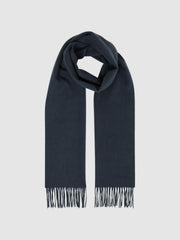 Men Wool and Cashmere Scarf in Airforce Blue