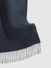Men Wool and Cashmere Scarf in Airforce Blue