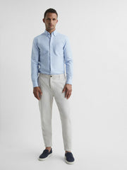 Men Soft Wash Button Down Oxford Shirt in Soft Blue