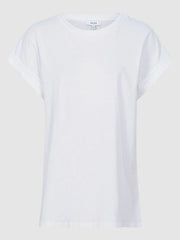 Women Cotton-Jersey Crew Neck T-Shirt in White