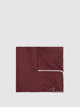 Men Polka Dot Silk Pocket Square in Burgundy