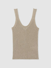 Women Metallic Vest Top in Gold
