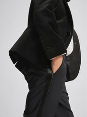 Children & Baby 4-9 yrs Single Breasted Velvet Blazer in Black