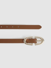 Women Horseshoe Belt in Tan