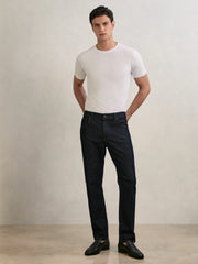 Men Straight-Leg Jeans in Raw Indigo