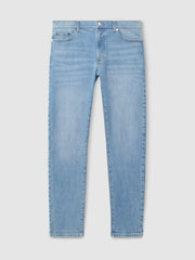 Men Cotton-Stretch Slim-Fit Jeans in Light Blue Wash
