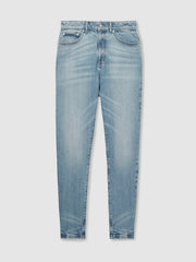 Men Relaxed-Fit Cropped Jeans in Light Blue Wash