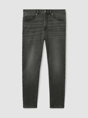 Men Relaxed-Fit Cropped Jeans in Washed Black
