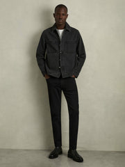 Men Cotton-Stretch Slim-Fit Jeans in Stay Black