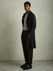 Men Leather Suede Running Trainers in All Black