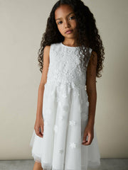 Children & Baby 4-9 yrs Tulle Floral-Embroidered Bridesmaid Dress in Ivory