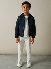 Children & Baby 3-9 yrs Interlock Hybrid Hooded Puffer Jacket in Navy