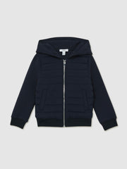 Children & Baby 3-9 yrs Interlock Hybrid Hooded Puffer Jacket in Navy