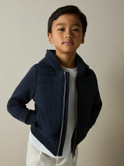 Children & Baby 3-9 yrs Interlock Hybrid Hooded Puffer Jacket in Navy