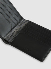 Men Coated Canvas Monogram Wallet in Black