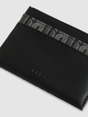 Men Monogram Canvas Card Holder in Black