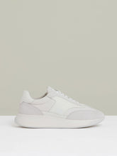 Men Leather Suede Running Trainers in White