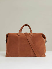Men Suede Holdall in Light Tan