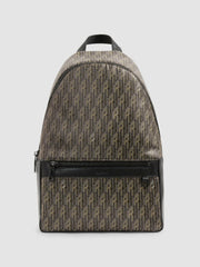 Men Monogram-Print Coated-Canvas Backpack in Grey Multi