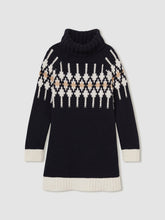 Children & Baby 13-14 yrs Wool-Blend Fair Isle Roll-Neck Dress in Navy