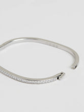Women Hinged Crystal Cuff in Silver