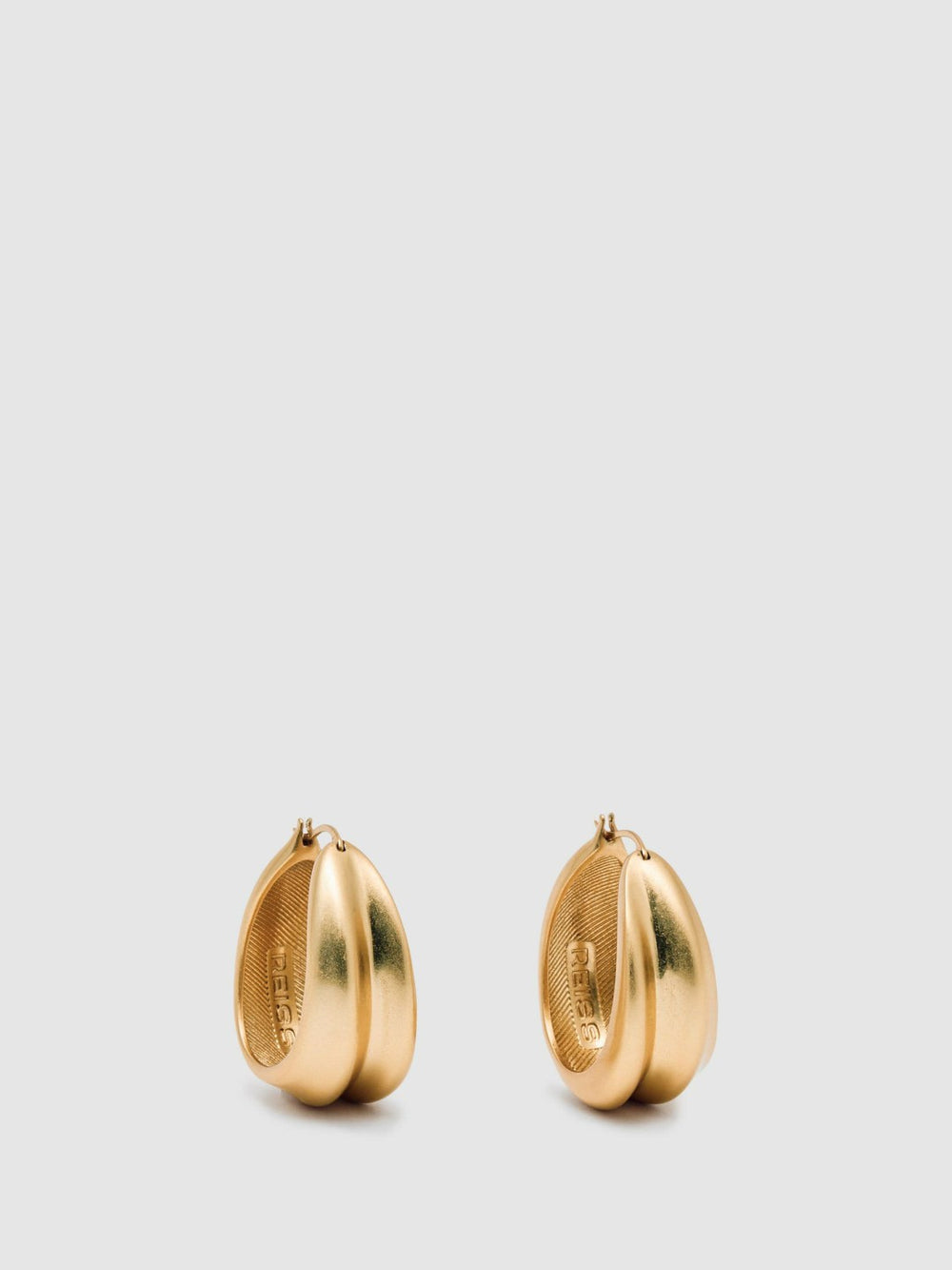 Women Sculptural Hoop Earrings in Gold Tone